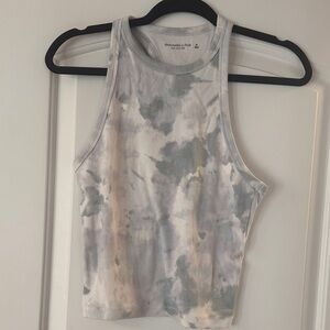 Abercrombie & Fitch Gray Tie-Dye Tank Top